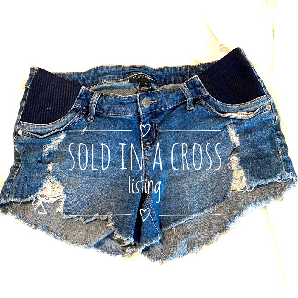 Indigo Blue Maternity Shorts